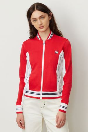 FILA Settanta Ii Jackets Red / White / Navy,Womens Clothing | CA.QDGSJA357